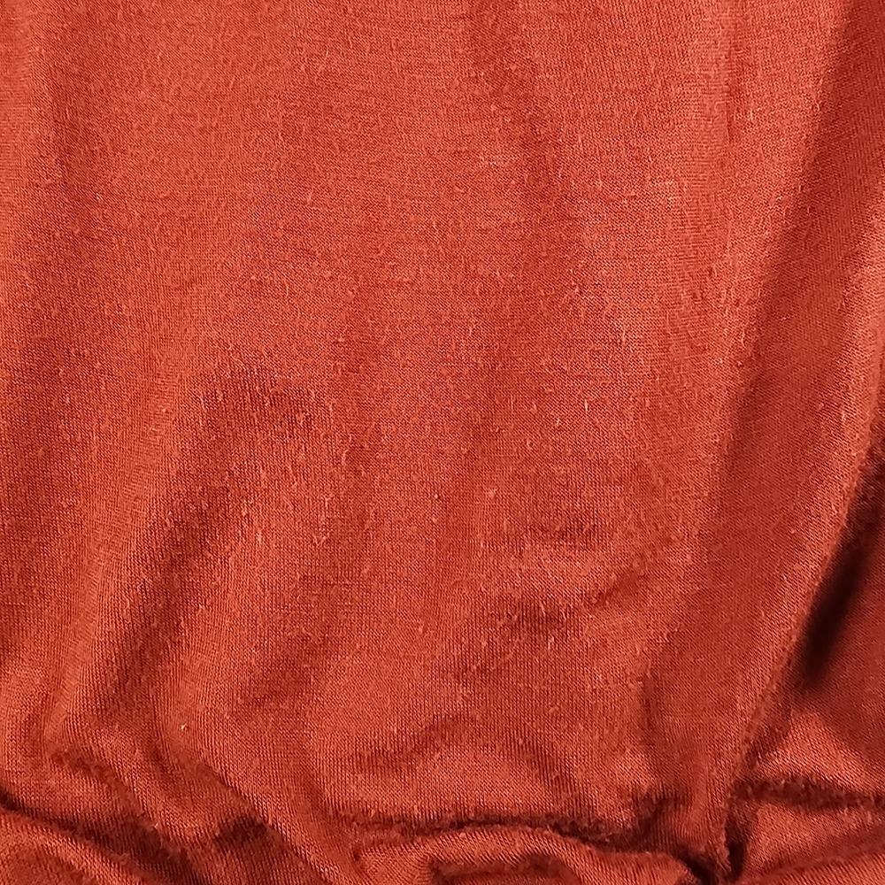 Chocolate USA Women Large Rust Orange Ruffle Strapless Tube Top Smocked Boho - Picture 4 of 7